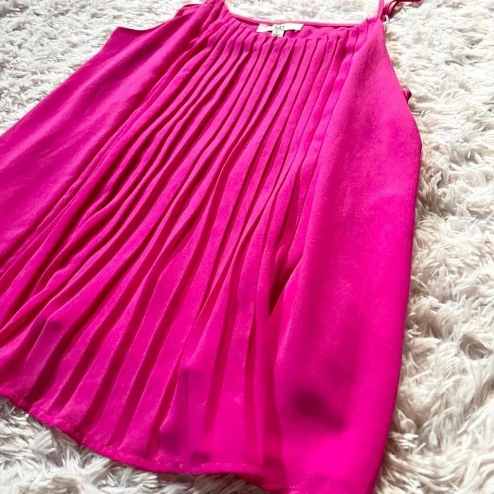 Pleated Flowy Ethereal Colorful Kawaii Tank Womens L Dopamine Rainbow‎ Wardrobe